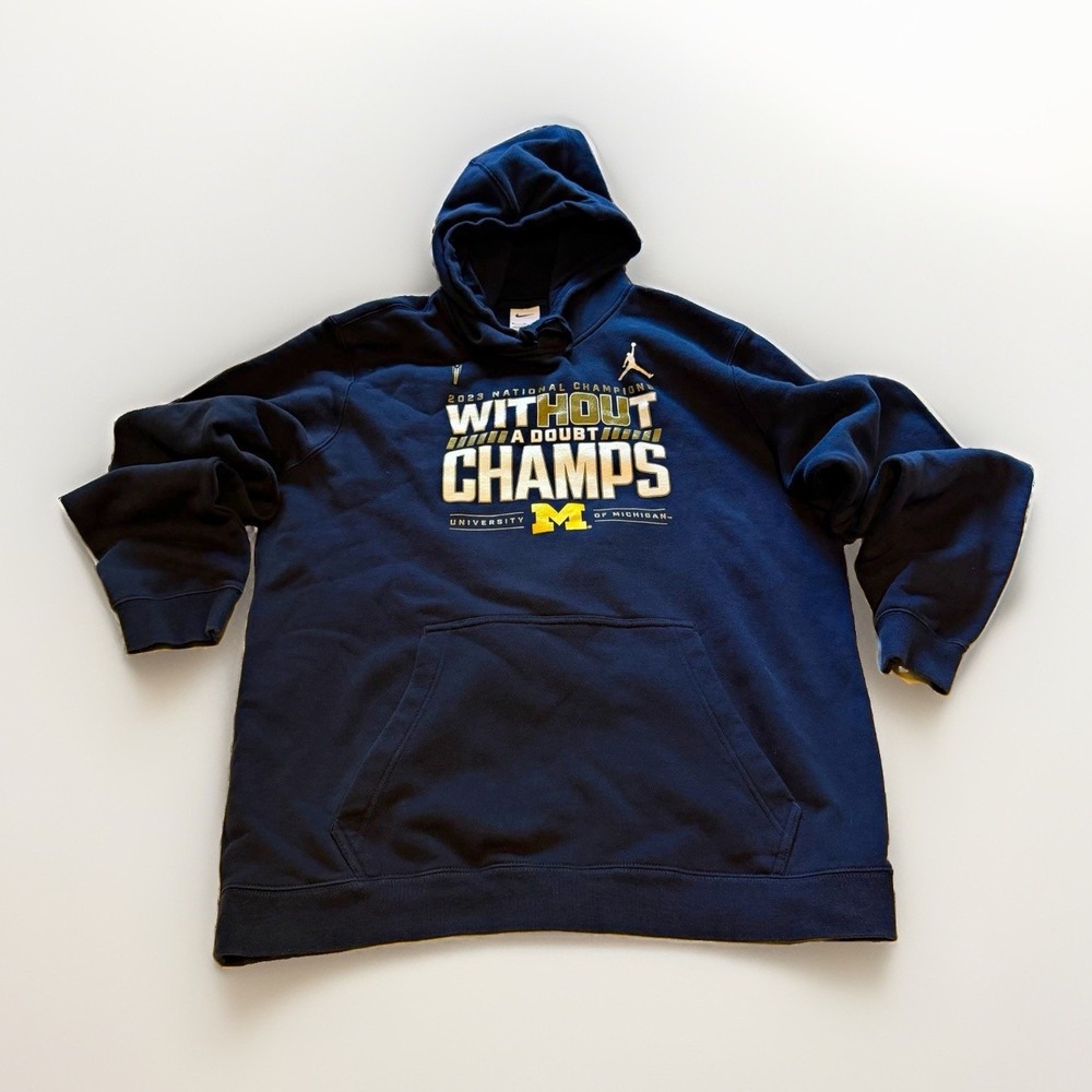 Jordan Michigan Wolverines 2023 National Champions Hoodie XL Navy